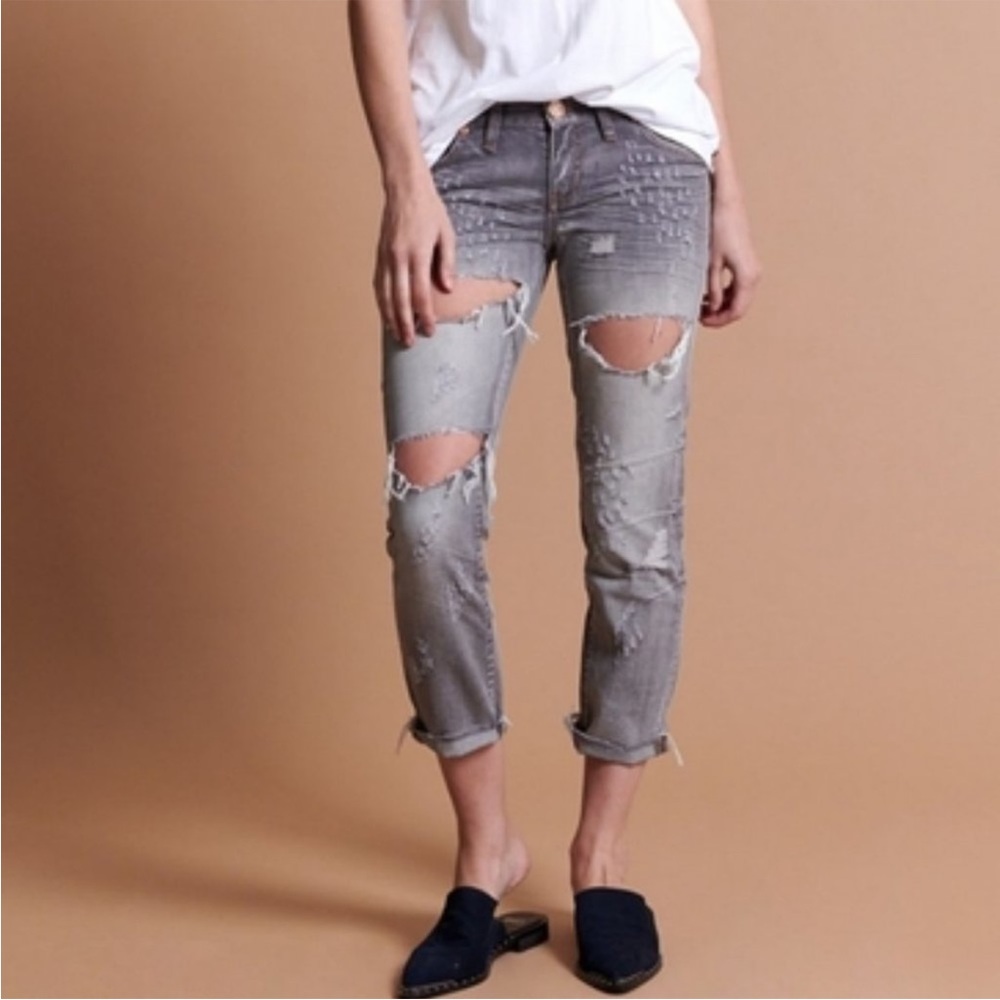 One Teaspoon Freebirds Skinny Jeans Grey Chalk